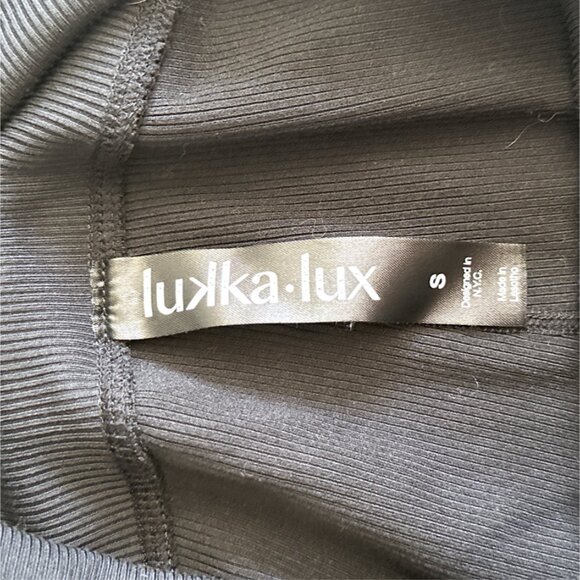 Lukka Lux Ribbed High Waisted Pocket Leggings Black Size S Like New - Picture 3 of 4